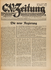 Allemagne, 2 fvrier 1933. Editorial : Die neue Regierung.