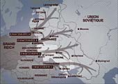 Les zones d'action des Einsatzgruppen en Union sovi�tique. Source : Institut f�r Zeitgeschichte, M�nchen-Berlin, 1999. Les zones d'action des Einsatzgruppen en Union sovi�tique
